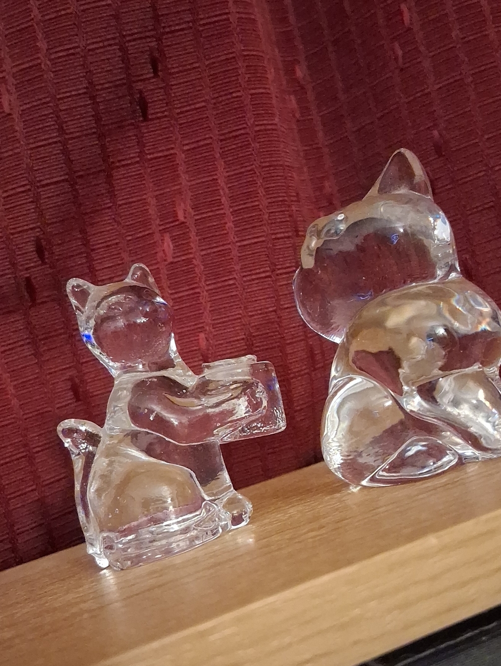Clear Glass Cat Figurine -